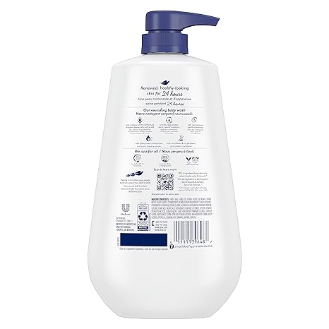 Dove Body Wash with Pump Deep Moisture For Dry Skin Moisturizing Skin Cleanser with 24hr Renewing MicroMoisture Nourishes The Driest Skin, 33.8 Fl Oz (Pack of 3) - 24hrsmart